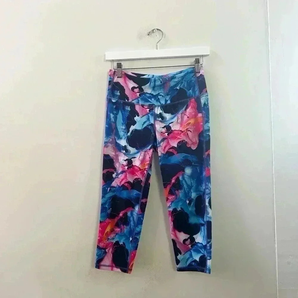Athleta floral cropped leggings small petite